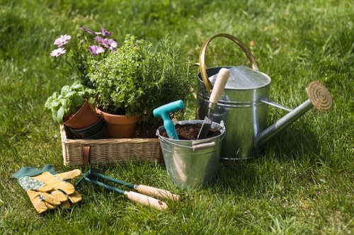 Trained Enfield Town gardeners carrying out a safe garden maintenance task