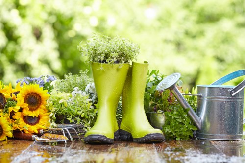 Outdoor landscaping layout for Enfield Town home gardens